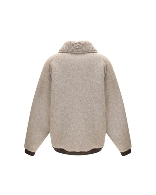 Miu Miu Natural Shearling-Gepolsterte Jacke Mit Melange-Muster