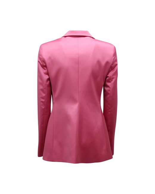 Sandro Ferrone Satijnen Jas in het Pink
