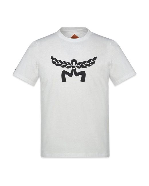 MCM Gray T-Shirt Mit Laurel-Logo Aus Bio-Baumwolle