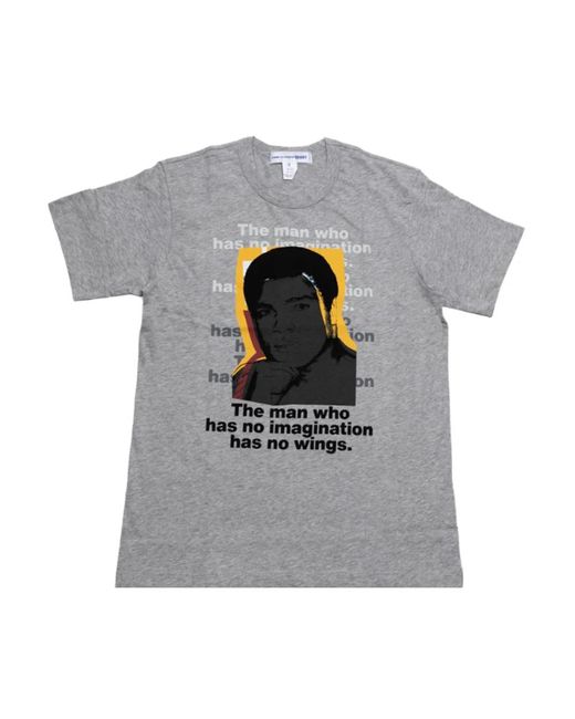 T-shirt in cotone andy warhol grigia di Comme des Garçons in Gray da Uomo