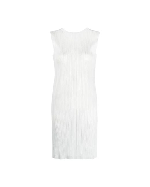 Issey Miyake White Short Dresses