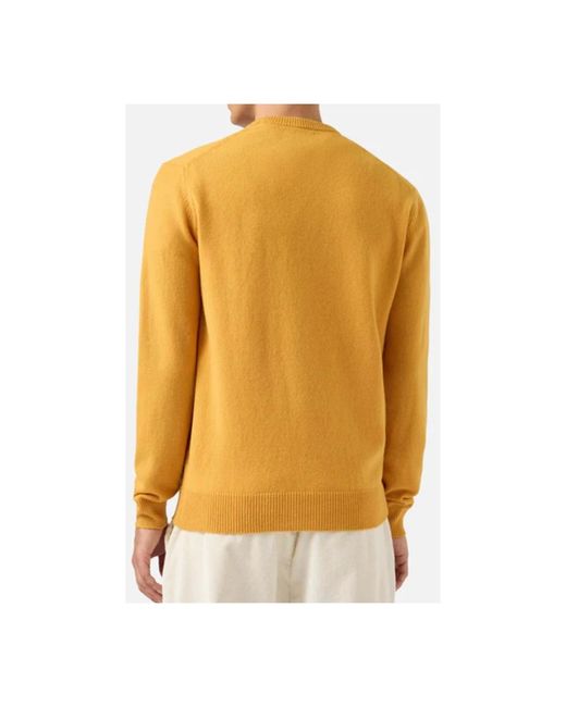 Mc2 Saint Barth Yellow Round-Neck Knitwear for men