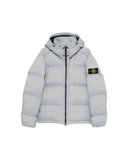 Stone Island Gray Down Jackets for men