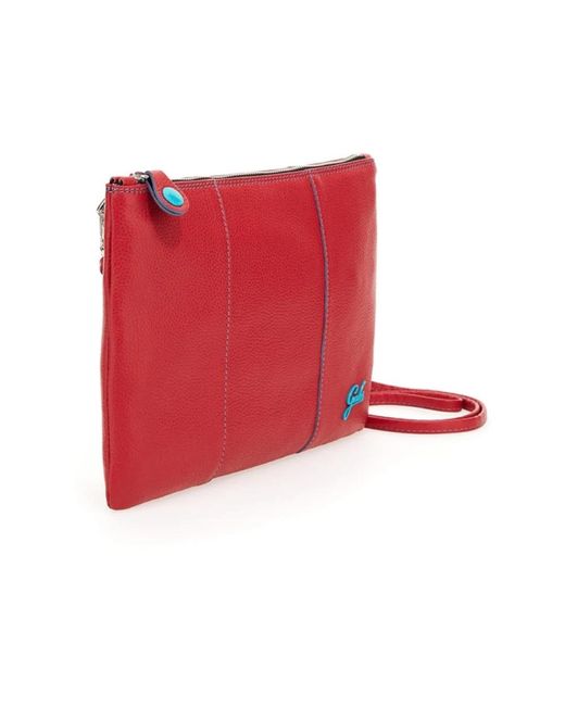 Gabs Red Rote Lederclutch Mit Verstellbarem Riemen