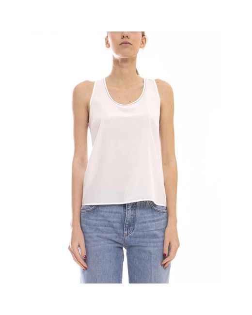 Peserico White Sleeveless Tops