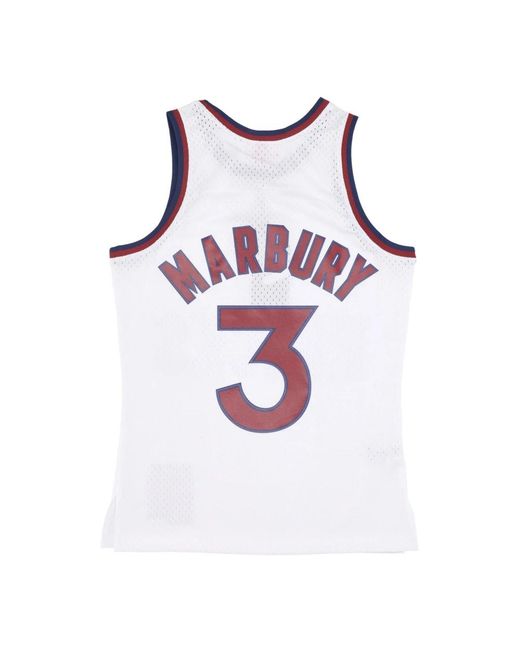 Mitchell & Ness Fitness ,Wit ,Polyester Nba Hwc Jersey 2004 Marburye N°3 in het White voor heren