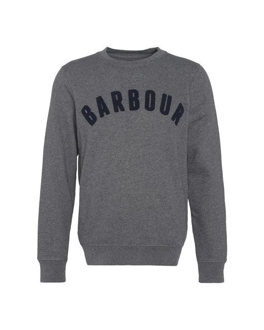 Barbour Hoodies & Sweatvesten ,Grijs ,Katoen Prep Logo Crew Sweatshirt Grijs Marl in het Gray voor heren