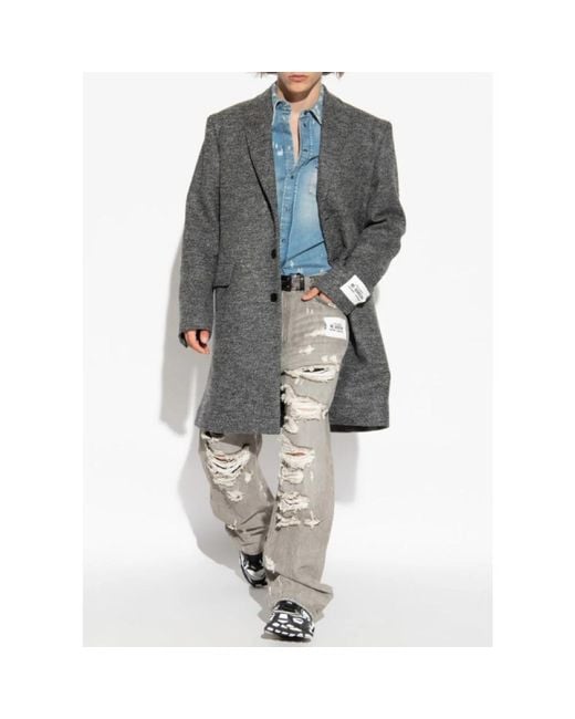Single-Breasted Coats di Dolce & Gabbana in Green da Uomo