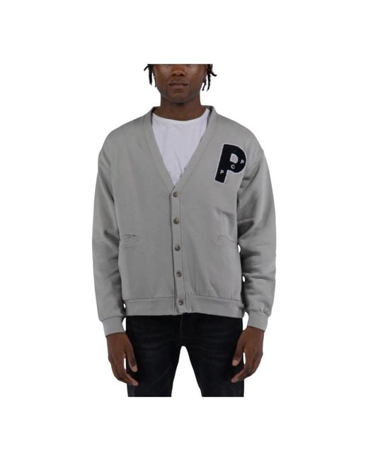 Pop Trading Co. Big P Sweat Cardigan in Gray für Herren