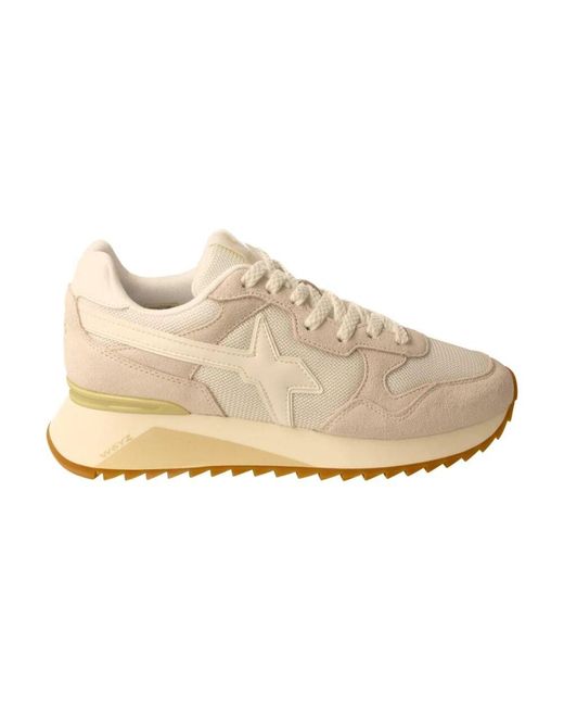 W6yz Weiße ledersneaker mit herausnehmbarer innensohle in Natural für Herren