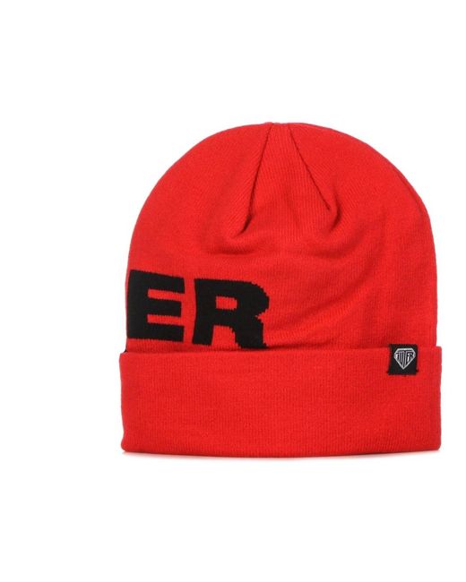 Iuter Accessoires ,Rood ,Rode Logo Vouw Beanie Hoed in het Red voor heren