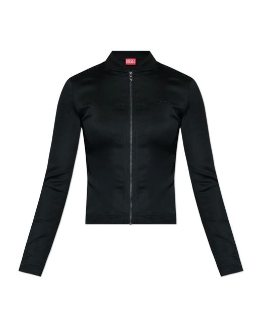 DIESEL Hoodies & Sweatvesten ,Zwart ,Leer Sweatshirt Met G-Oper Logo in het Black