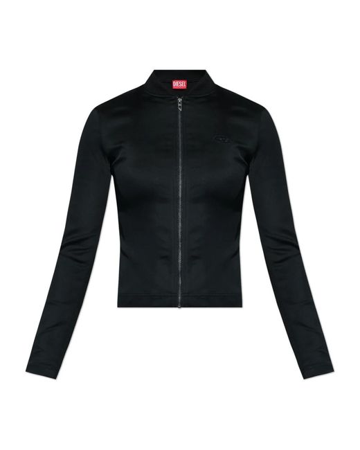 DIESEL Hoodies & Sweatvesten ,Zwart ,Leer Sweatshirt Met G-Oper Logo in het Black