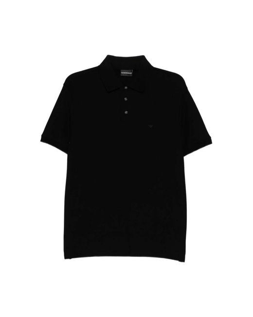 Emporio Armani Black Polo Shirts for men