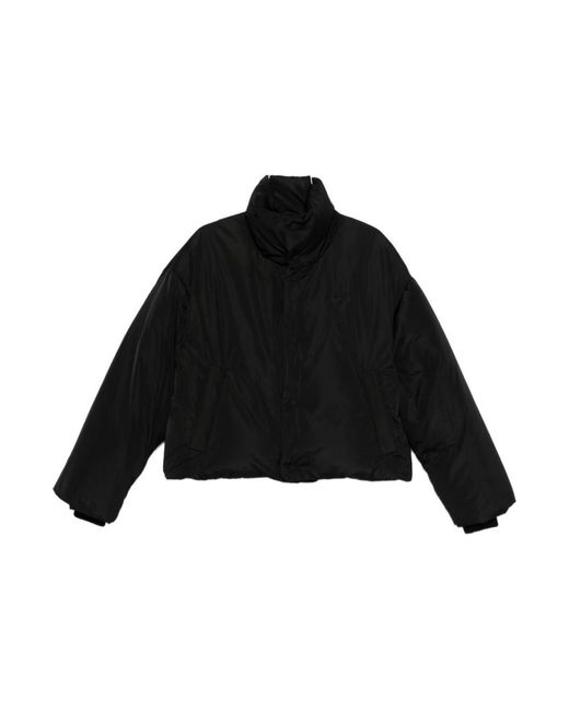 AMI Jassen ,Zwart ,Zwarte Pufferjas Met Hoge Hals in het Black