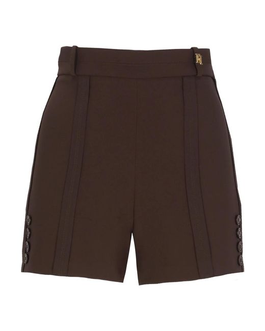 Elisabetta Franchi Brown Short Shorts