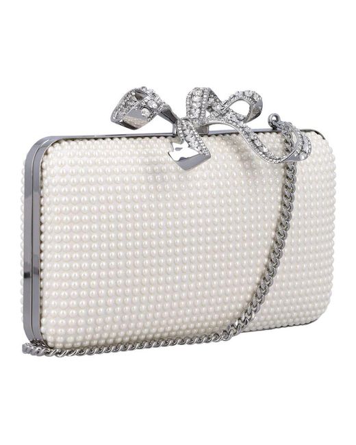 Self-Portrait Metallic Perlenbox Clutch Handtasche Für Frauen