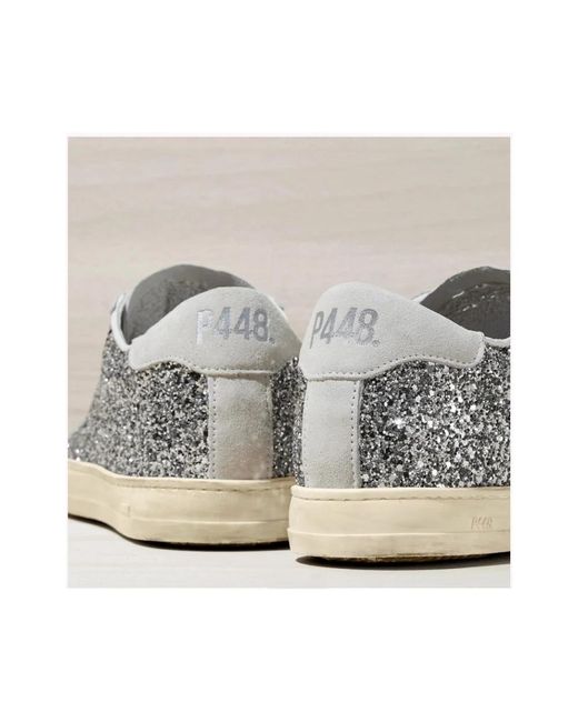 P448 Gray Sneaker aus wildleder und pailletten