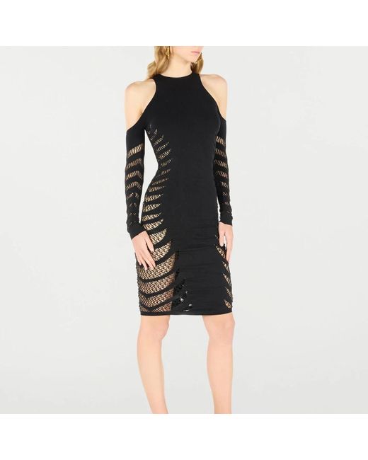 Roberto Cavalli Kleedjes ,Zwart ,Zebra Patroon Midi Jurk in het Black