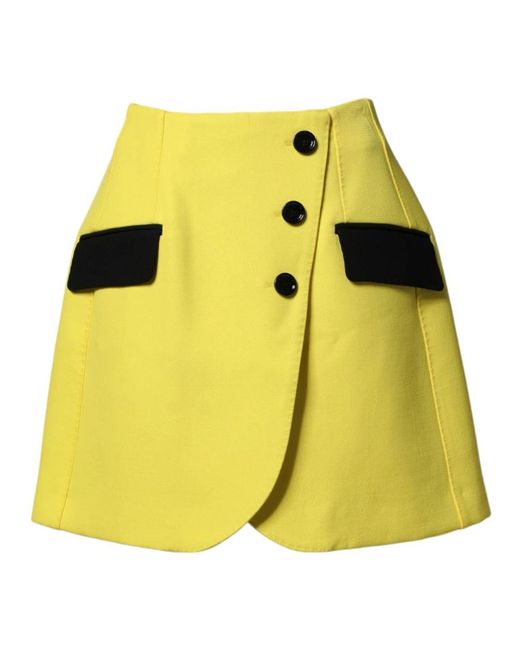 Dolce & Gabbana Yellow Short Skirts