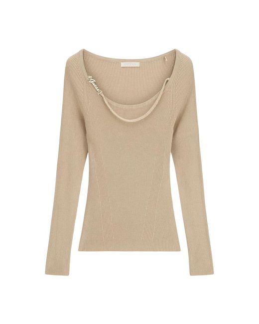 Guess Natural Round-Neck Knitwear