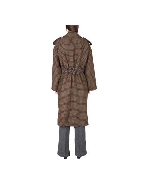 The Mannei Brown Double-Breasted Coats