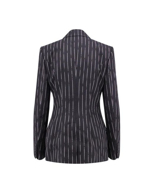McQueen Jassen ,Zwart ,Wol Zwart Wol Double-Breasted Blazer in het Black