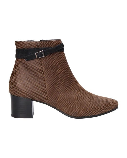 Paul Green Brown Braune Damen Stiefeletten Aus Nubukleder