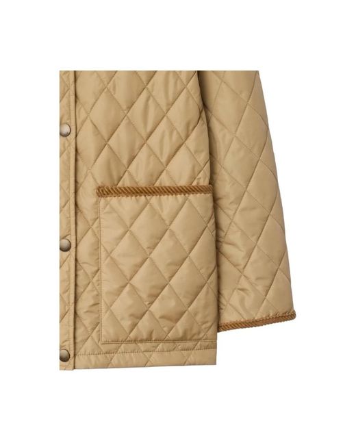 Burberry Jassen ,Nylon Gewatteerde Jas Met Ruitvoering in het Natural