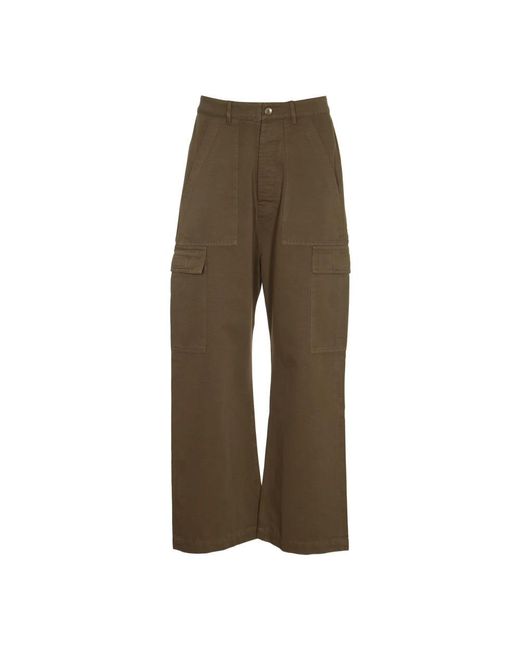 Rick Owens Green Wide Trousers for men