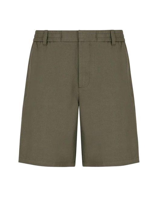 Shorts in lino di Armani Exchange in Green da Uomo