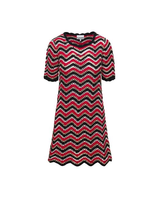 Ganni Red Knitted Dresses