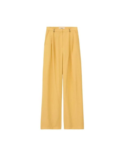 Wide Trousers Ba&sh de color Yellow