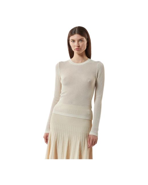 Silvian Heach Round-Neck Knitwear in het Natural