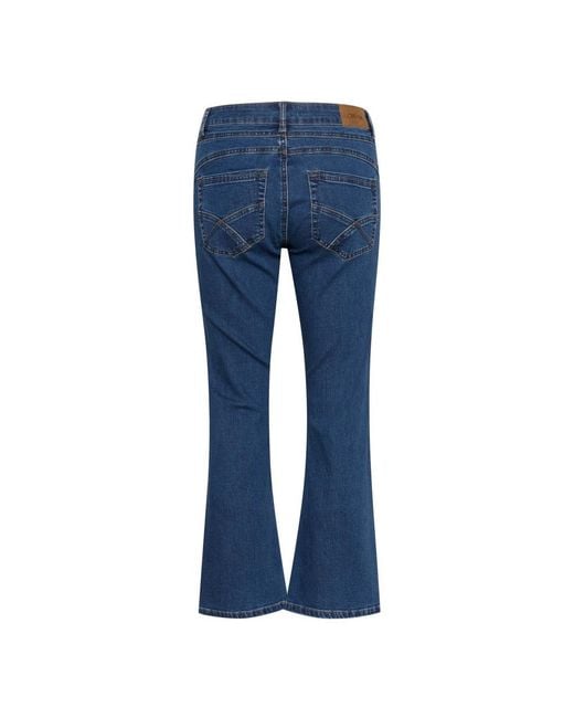 Cream Blue Bootcut Jeans