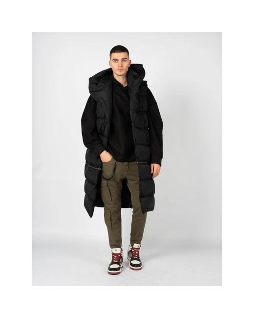 LA HAINE INSIDE US Jassen ,Zwart ,Polyester Hooded Vest Met Ritssluiting in het Black