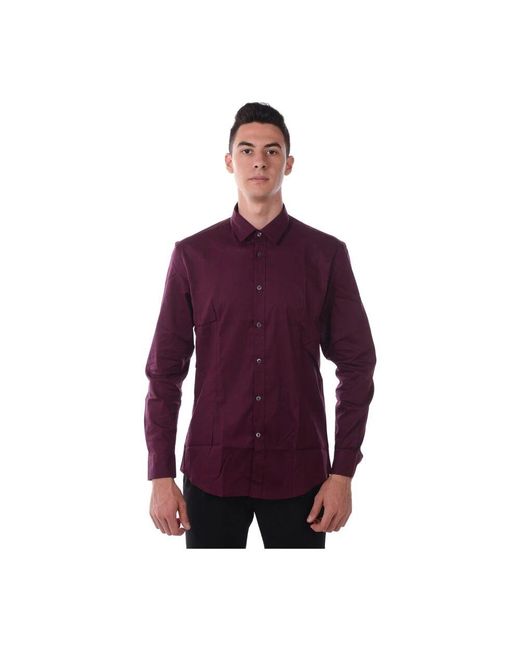 Daniele Alessandrini Basic hemd in Purple für Herren
