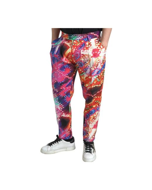 Dolce & Gabbana Red Slim-Fit Trousers for men