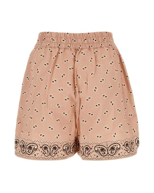 Palm Angels Brown Short Shorts
