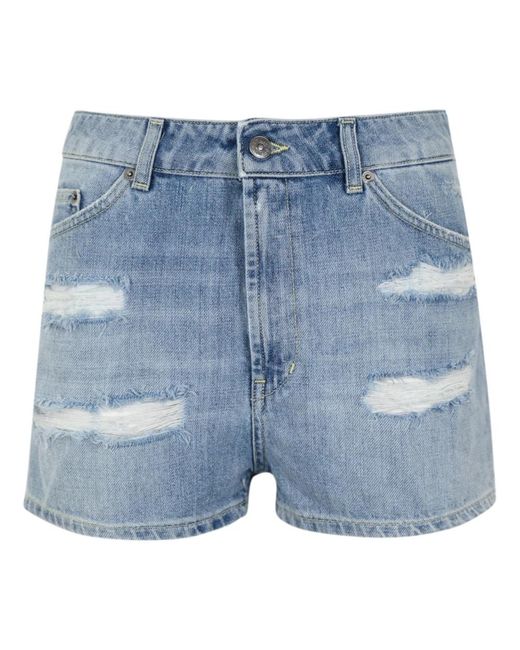 Dondup Blue Denim shorts niedrige taille lockere passform