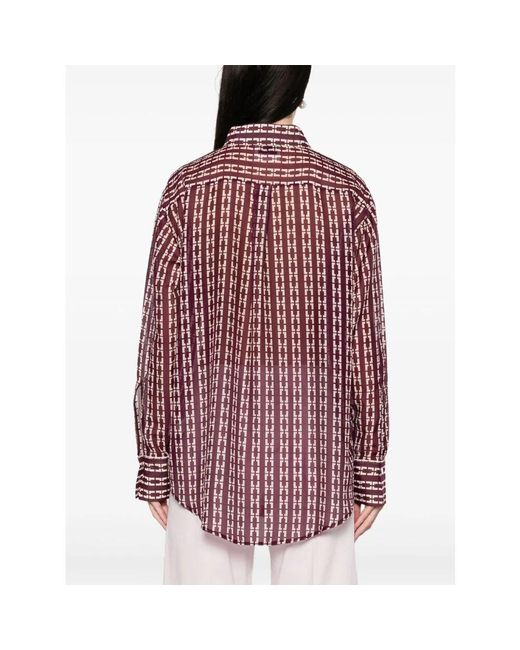 Forte Forte Purple Rotes hemd mit knöpfen traube lila