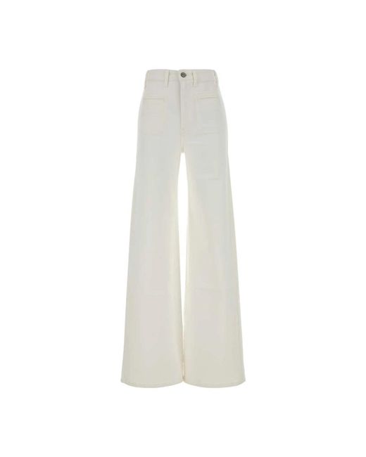 Khaite White Wide Jeans