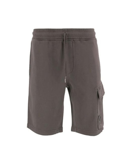 C P Company Gray Casual Shorts for men