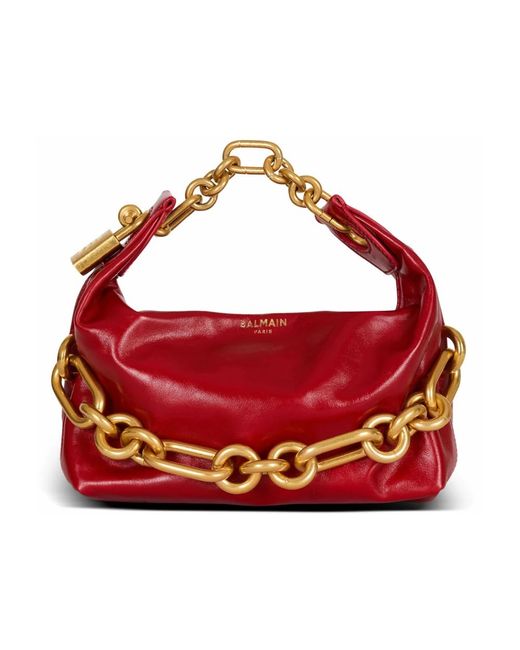 Balmain Red Mini-Tasche Sync Aus Kalbsleder