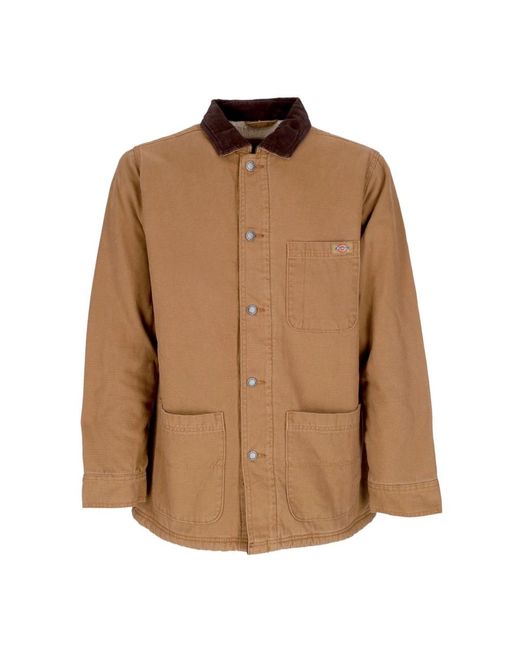 Dickies Jassen ,Bruin ,Katoen Canvas Werkjas Steen Gewassen Bruin in het Brown voor heren