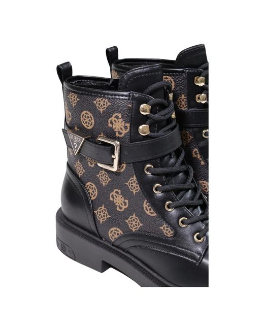 Guess Black Lace-Up Boots
