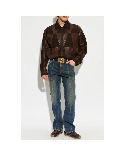 Leather Jackets Versace pour homme en coloris Brown