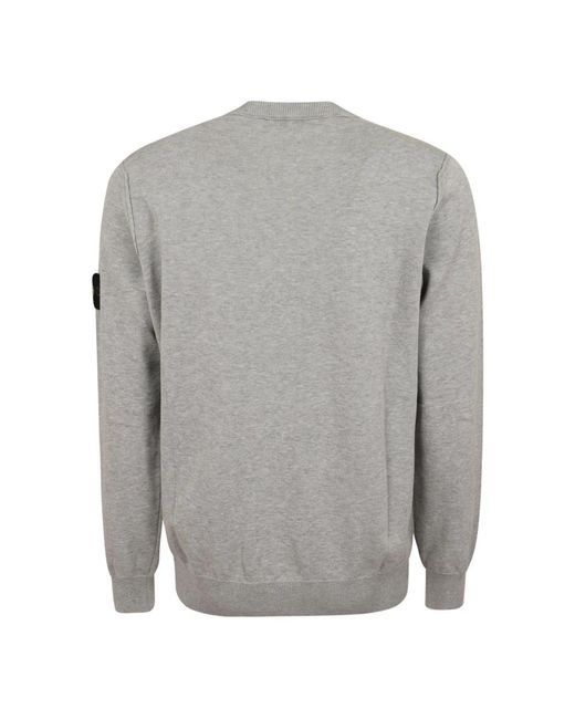Stone Island Gray Round-Neck Knitwear for men