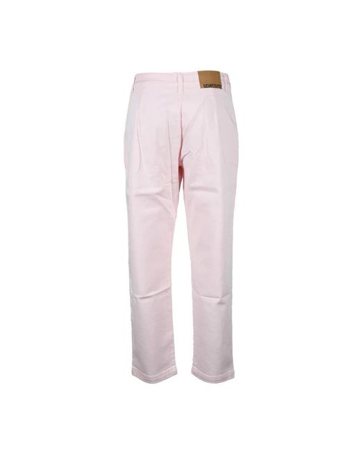 Semicouture Broeken ,Roze ,Katoen Broeken in het Pink