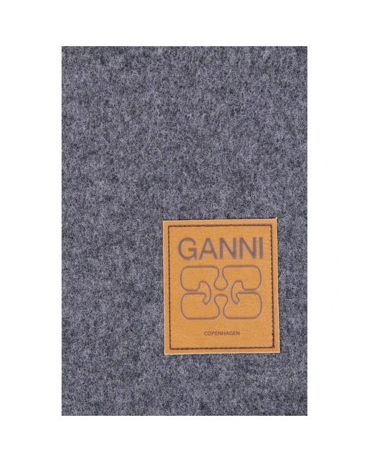 Ganni Gray Winter Scarves